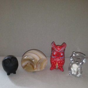 Set of four unique owls EUC